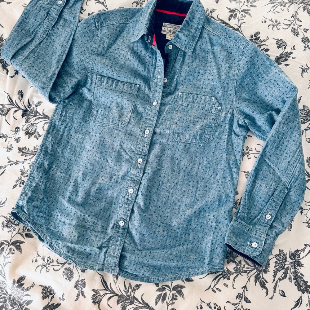 Classic Blue Kids Button Down Shirt